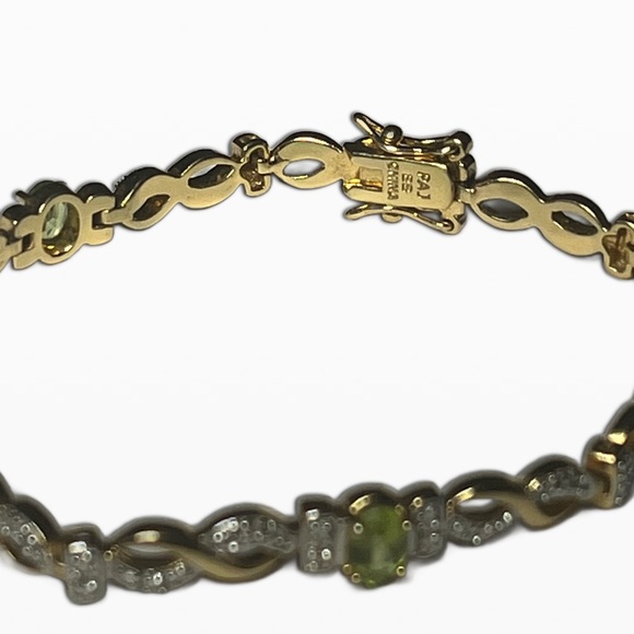 PERIDOT GOLDTONE TENNIS BRACELET - Picture 3 of 4